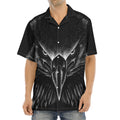 Black And White Eagle Print Aloha Shirt