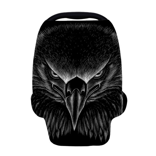 Black And White Eagle Print Baby Seat Cover