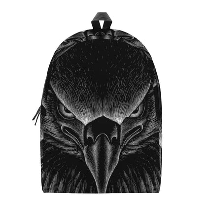Black And White Eagle Print Backpack