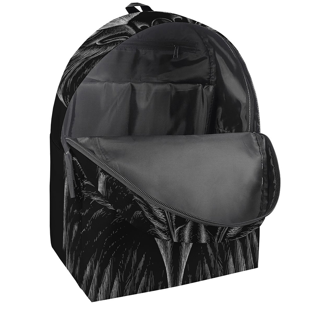 Black And White Eagle Print Backpack