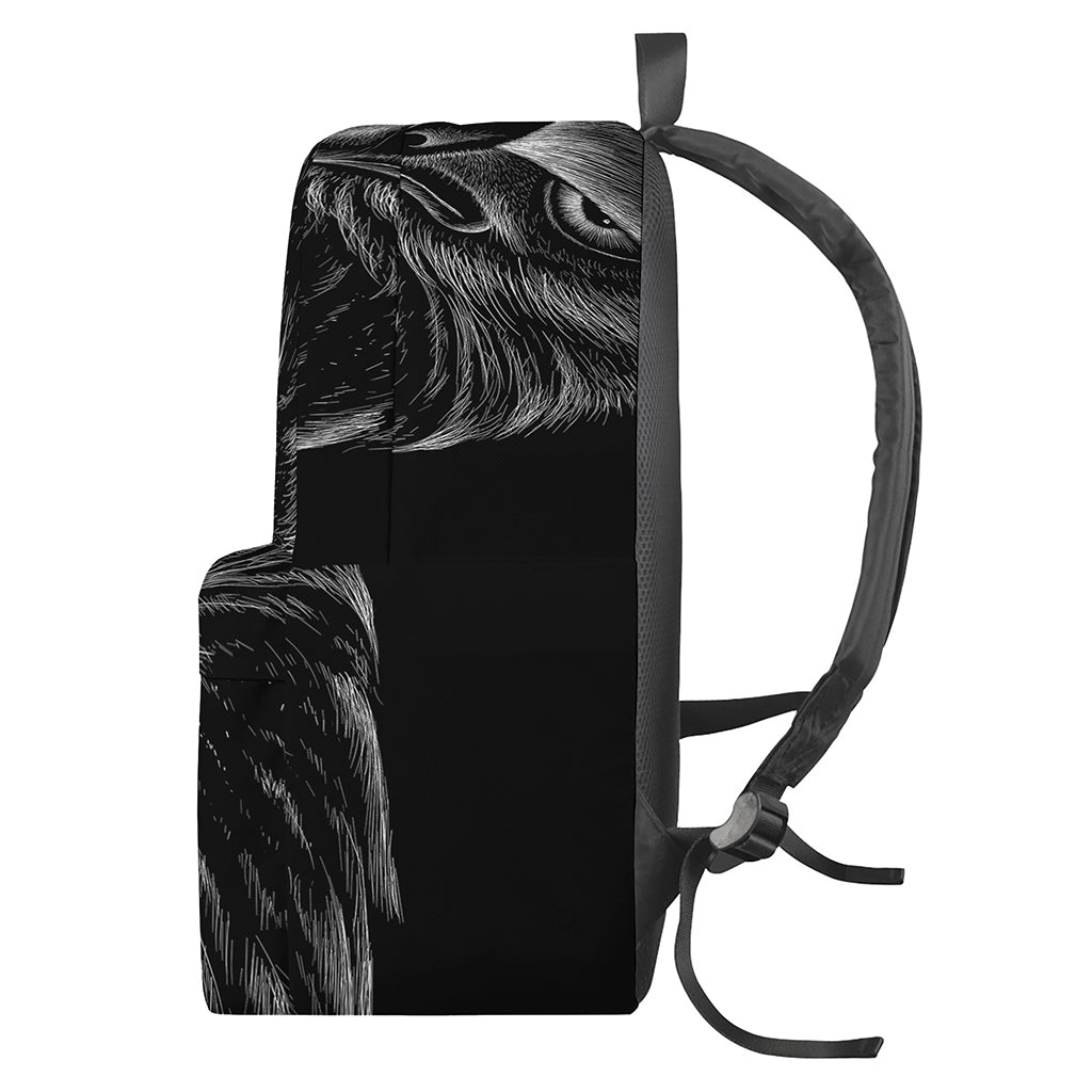 Black And White Eagle Print Backpack