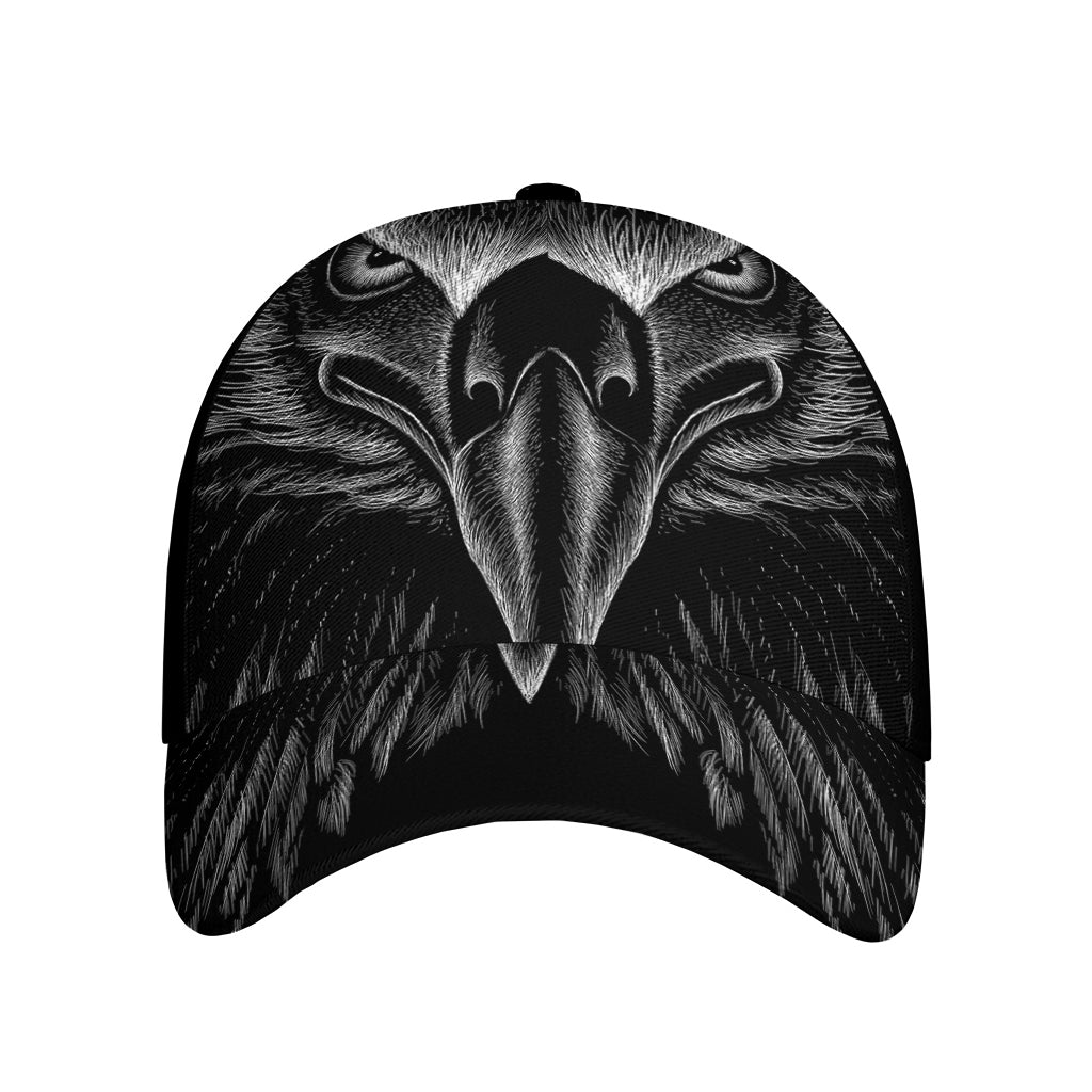 Black And White Eagle Print Baseball Cap