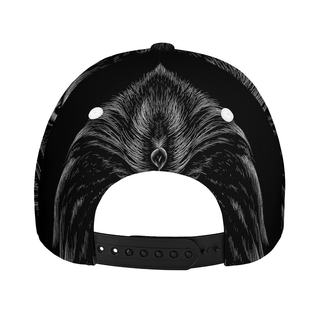 Black And White Eagle Print Baseball Cap
