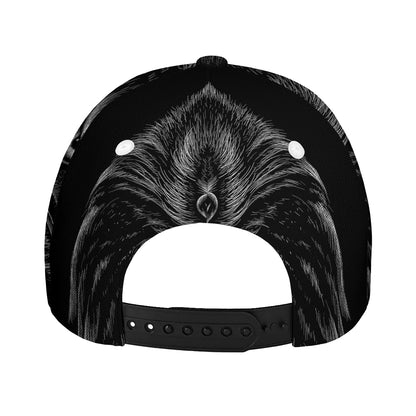 Black And White Eagle Print Baseball Cap