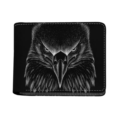 Black And White Eagle Print Bifold Wallet