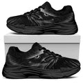 Black And White Eagle Print Black Chunky Shoes