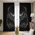 Black And White Eagle Print Dimout Pencil Pleat Curtains