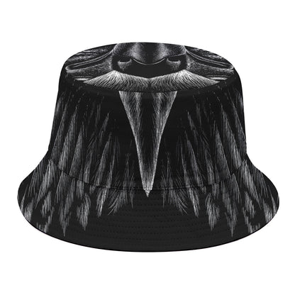 Black And White Eagle Print Bucket Hat