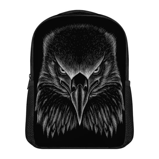 Black And White Eagle Print Casual Backpack