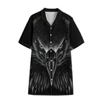 Black And White Eagle Print Cotton Hawaiian Shirt