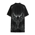 Black And White Eagle Print Cotton Hawaiian Shirt