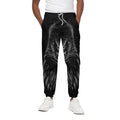 Black And White Eagle Print Cotton Sweatpants