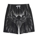 Black And White Eagle Print Cotton Shorts