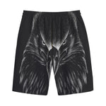 Black And White Eagle Print Cotton Shorts