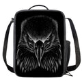 Black And White Eagle Print Crossbody Lunch Bag