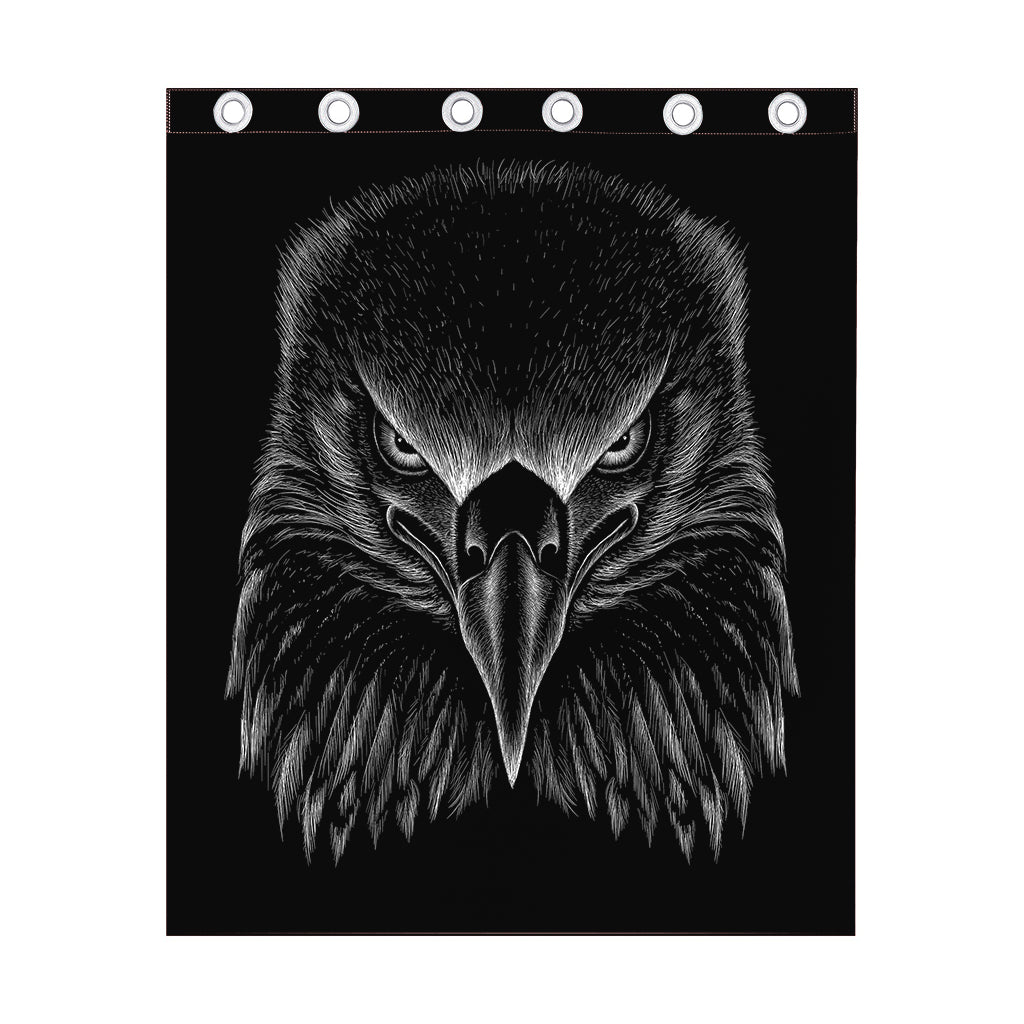 Black And White Eagle Print Curtain