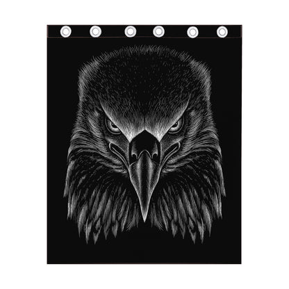 Black And White Eagle Print Curtain