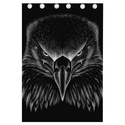 Black And White Eagle Print Curtain