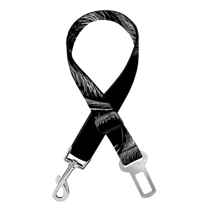 Black And White Eagle Print Dog Seat Belt