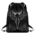 Black And White Eagle Print Drawstring Backpack