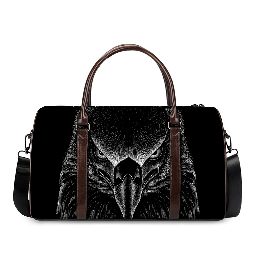 Black And White Eagle Print Duffle Bag