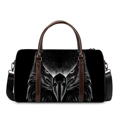 Black And White Eagle Print Duffle Bag