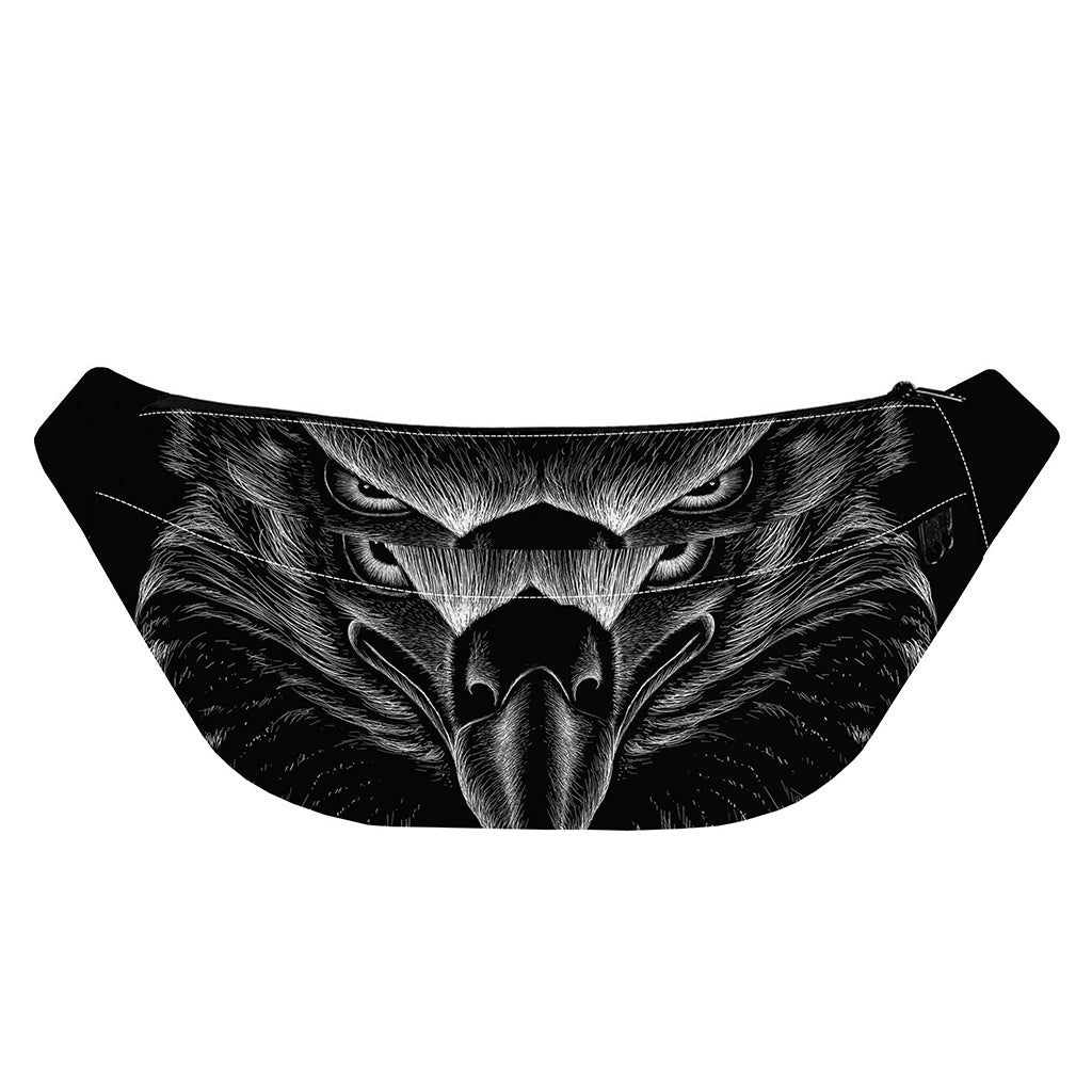 Black And White Eagle Print Fanny Pack