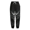 Black And White Eagle Print Fleece Lined Knit Pants