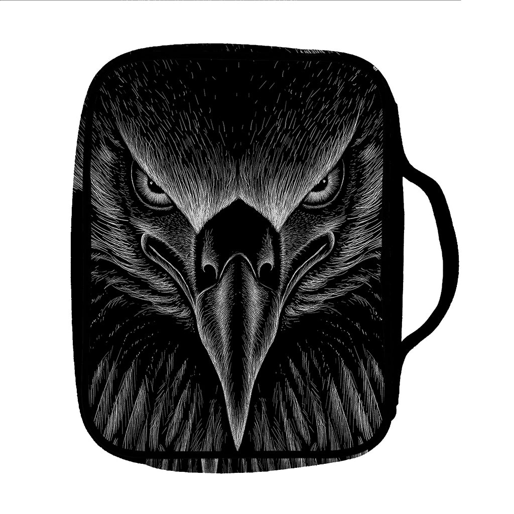 Black And White Eagle Print Front Pocket Bible Bag