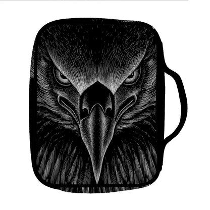 Black And White Eagle Print Front Pocket Bible Bag
