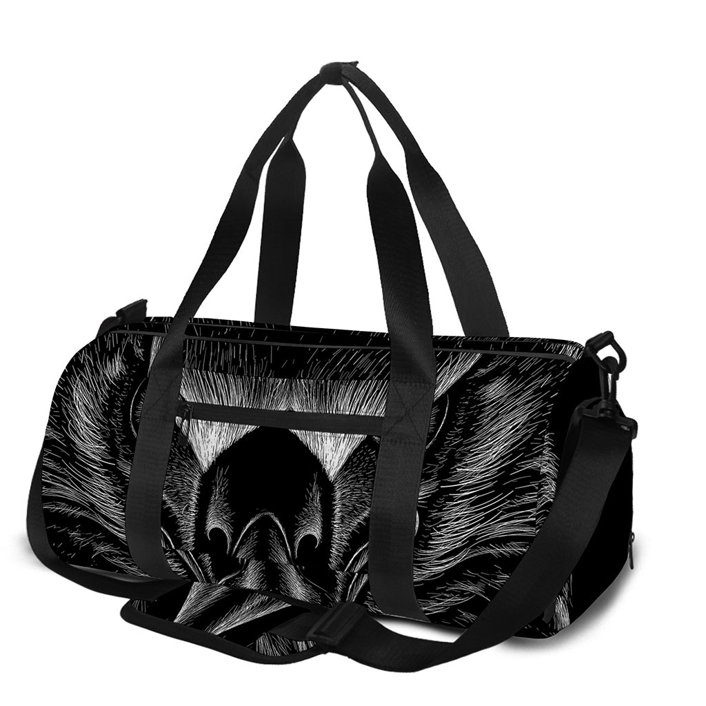 Black And White Eagle Print Gym Bag