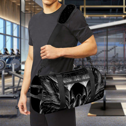Black And White Eagle Print Gym Bag