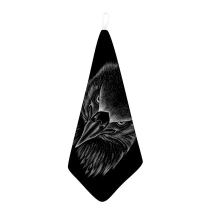 Black And White Eagle Print Hand Towel