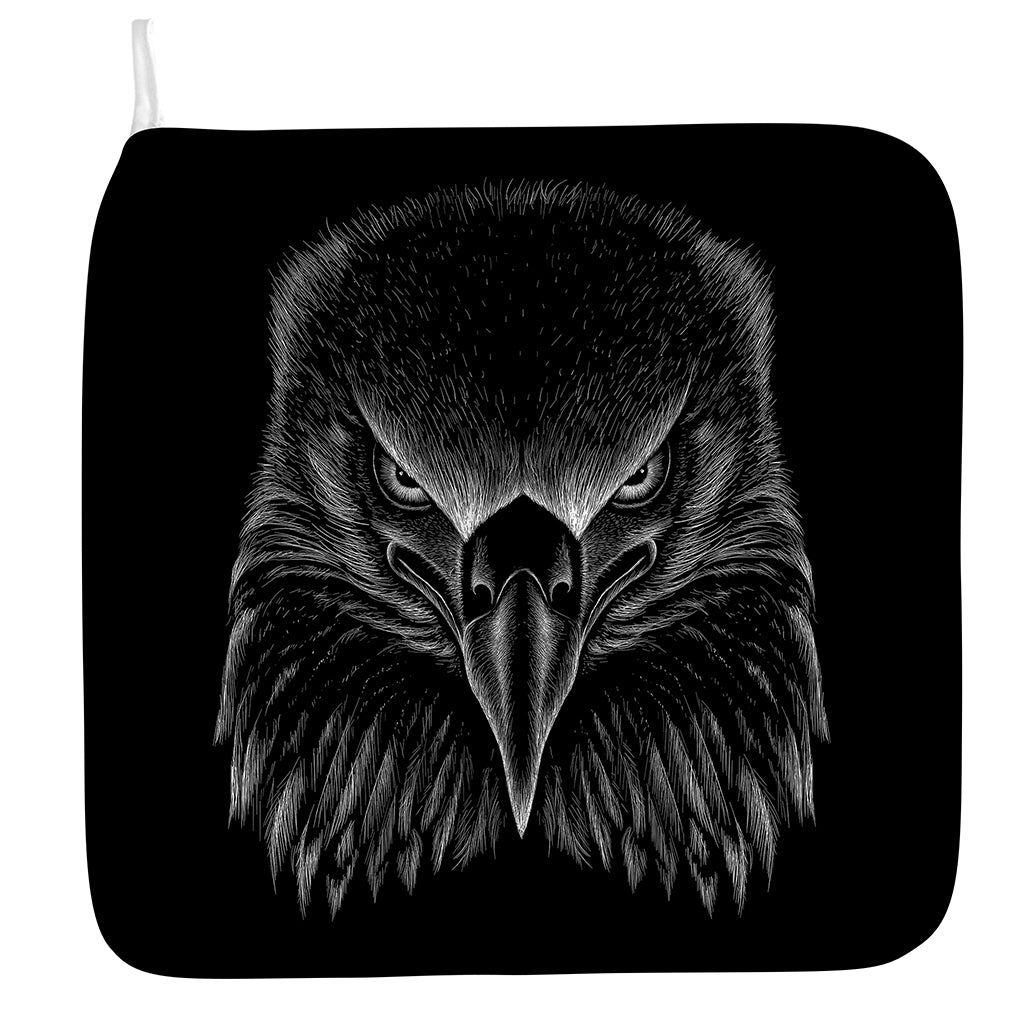 Black And White Eagle Print Hand Towel
