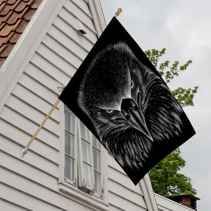 Black And White Eagle Print House Flag