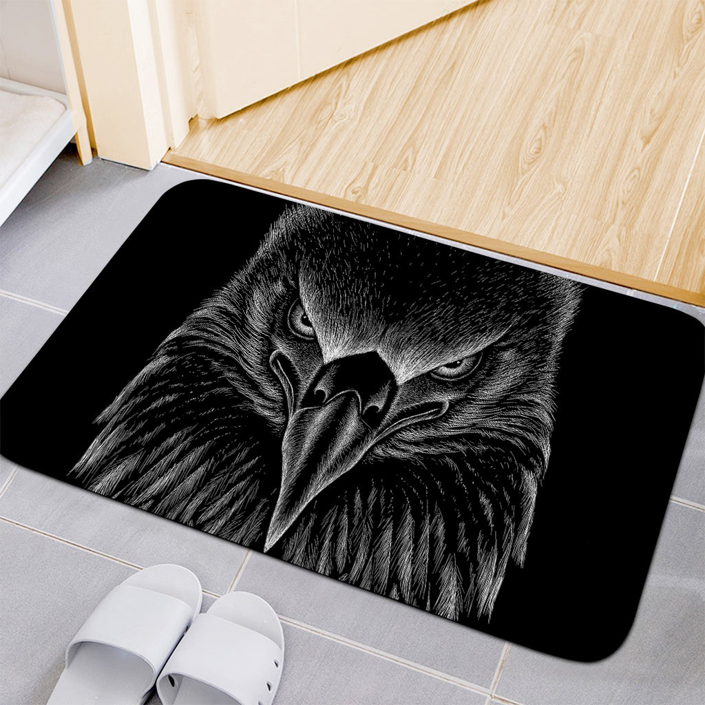 Black And White Eagle Print Indoor Door Mat