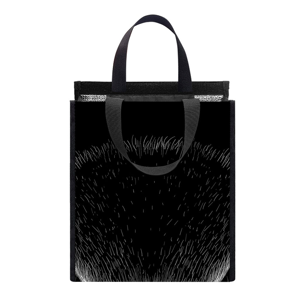 Black And White Eagle Print Insulated Lunch Tote