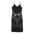 Black And White Eagle Print Jersey Midi Cami Dress