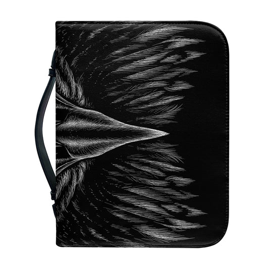 Black And White Eagle Print Leather Bible Cover