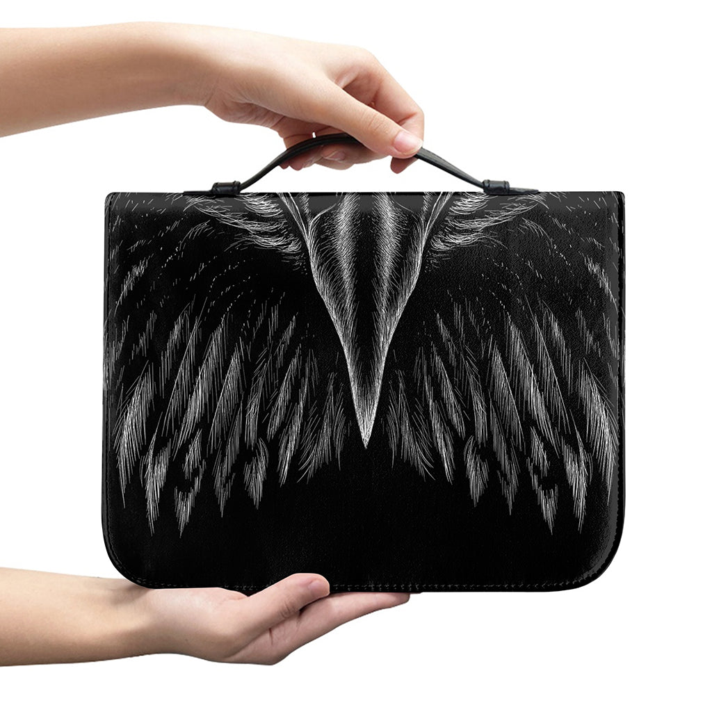 Black And White Eagle Print Leather Bible Cover