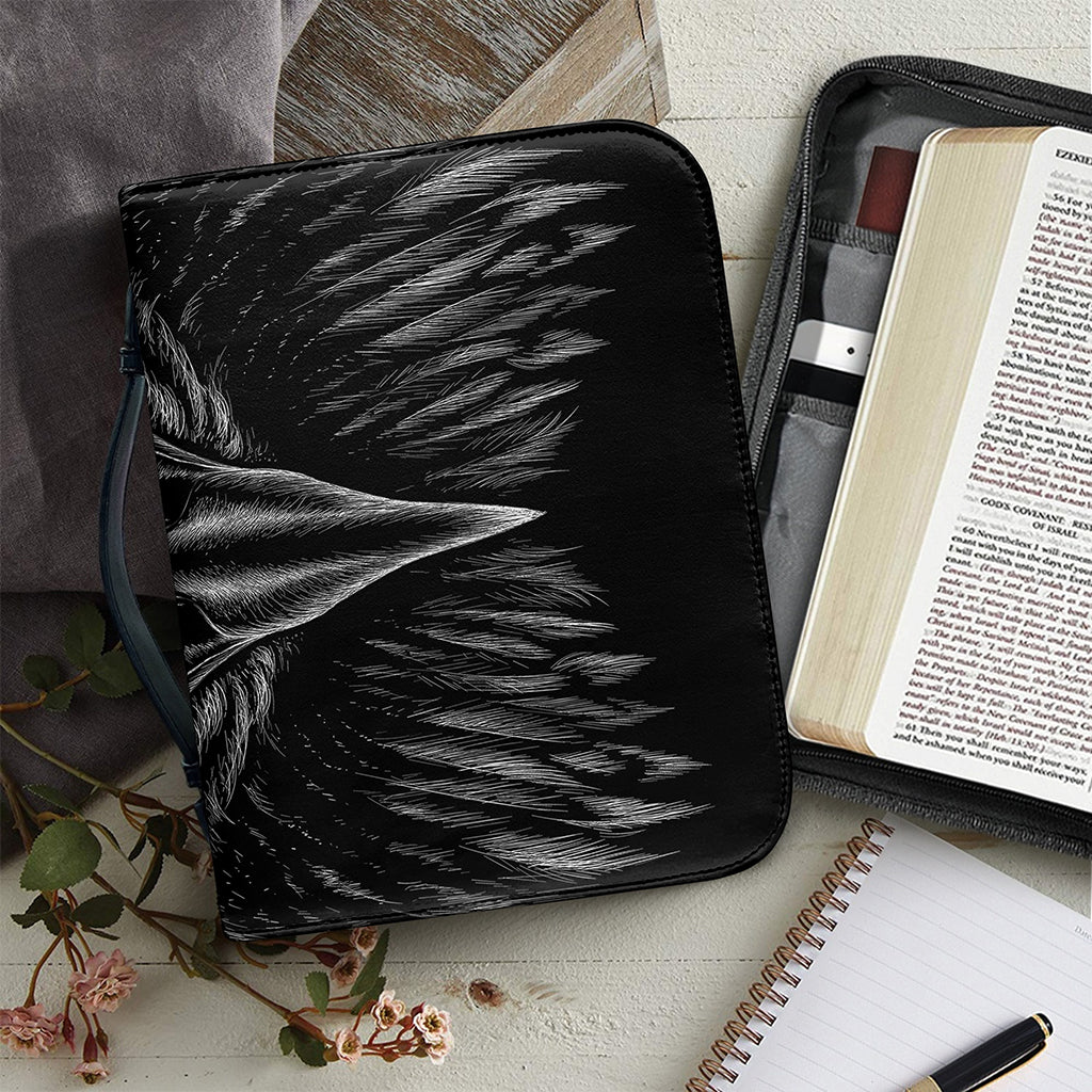 Black And White Eagle Print Leather Bible Cover