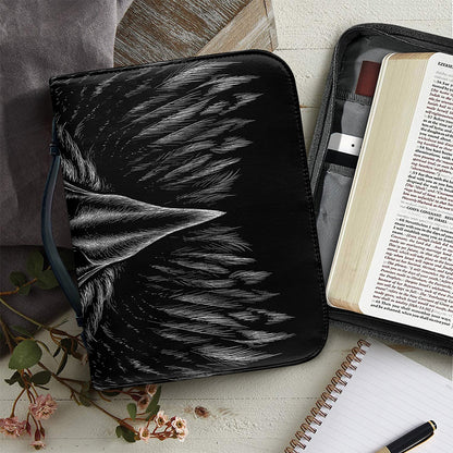 Black And White Eagle Print Leather Bible Cover