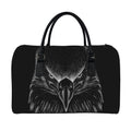 Black And White Eagle Print Leather Duffel Bag