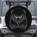 Black And White Eagle Print Leather Spare Tire Cover