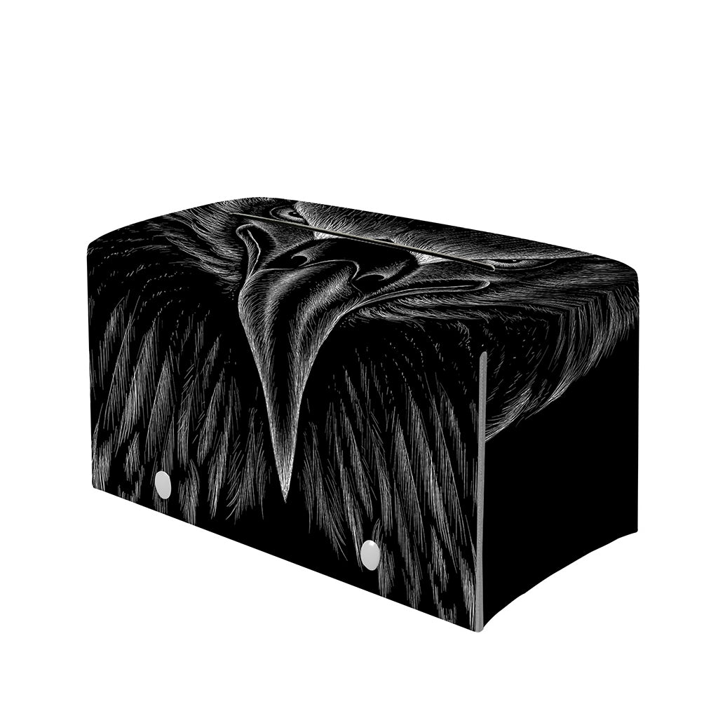 Black And White Eagle Print Leather Tissue Box Cover