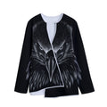 Black And White Eagle Print Long Sleeve Short Coat