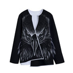 Black And White Eagle Print Long Sleeve Short Coat