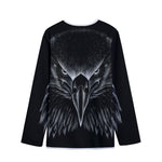 Black And White Eagle Print Long Sleeve Short Coat