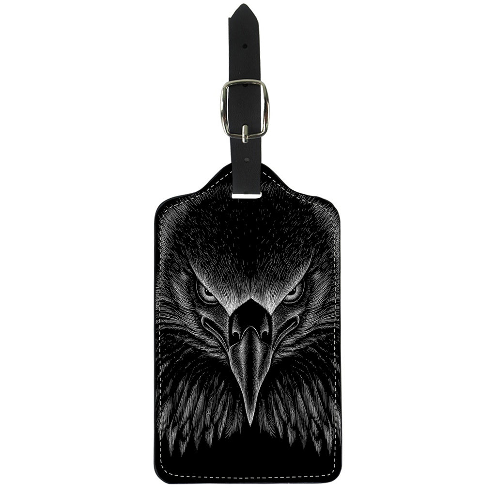 Black And White Eagle Print Luggage Tag