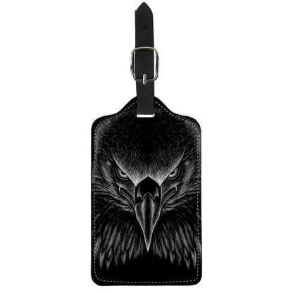 Black And White Eagle Print Luggage Tag